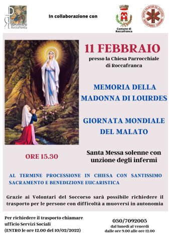 Festa della Madonna di Lourdes - Giornata mondiale del malato