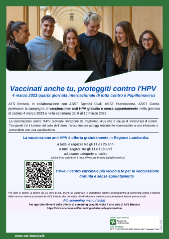 Campagna di vaccinazione anti HPV